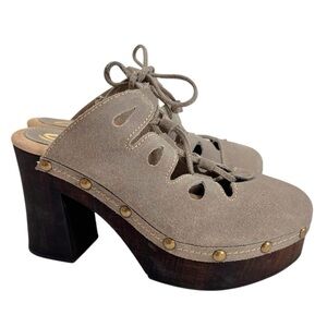 Sbicca Isold Stone Gray Clog Platform Shoes